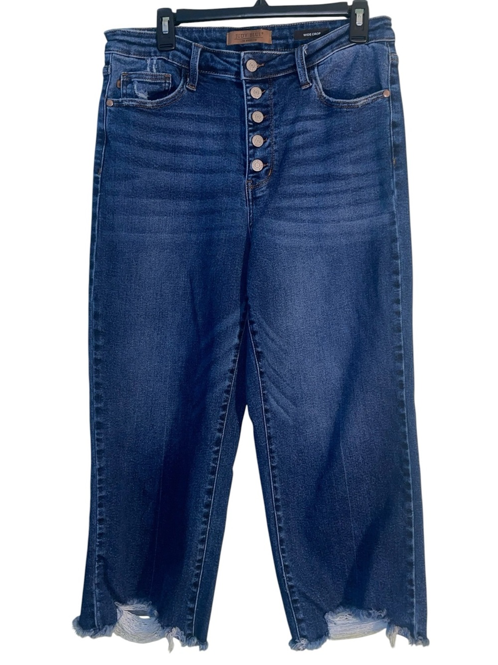 Judy Blue Dottie high rise button fly wide leg cropped jeans. Size 15/32 - Picture 2 of 12